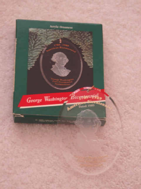 1989 Acrylic Hallmark Ornament -- George Washington Bicentennial