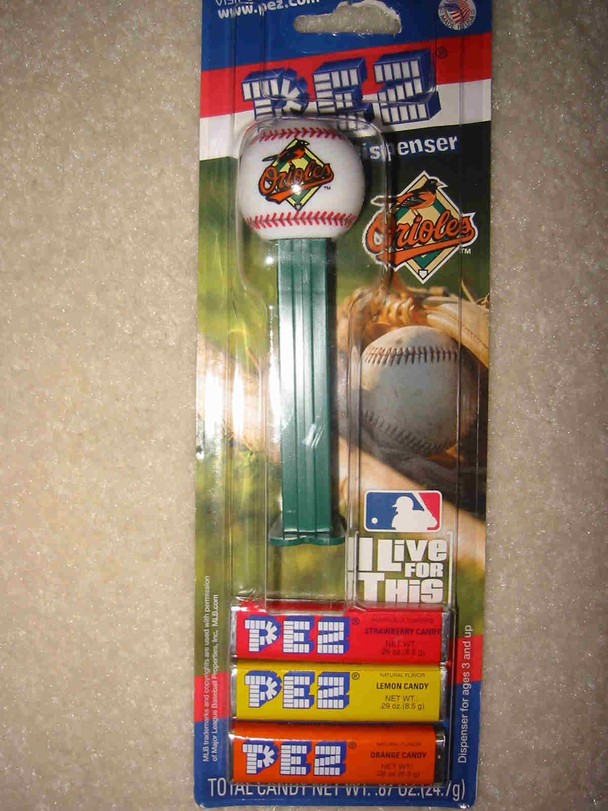 Pez Baseball - Baltimore Orioles (MOC) - Click Image to Close
