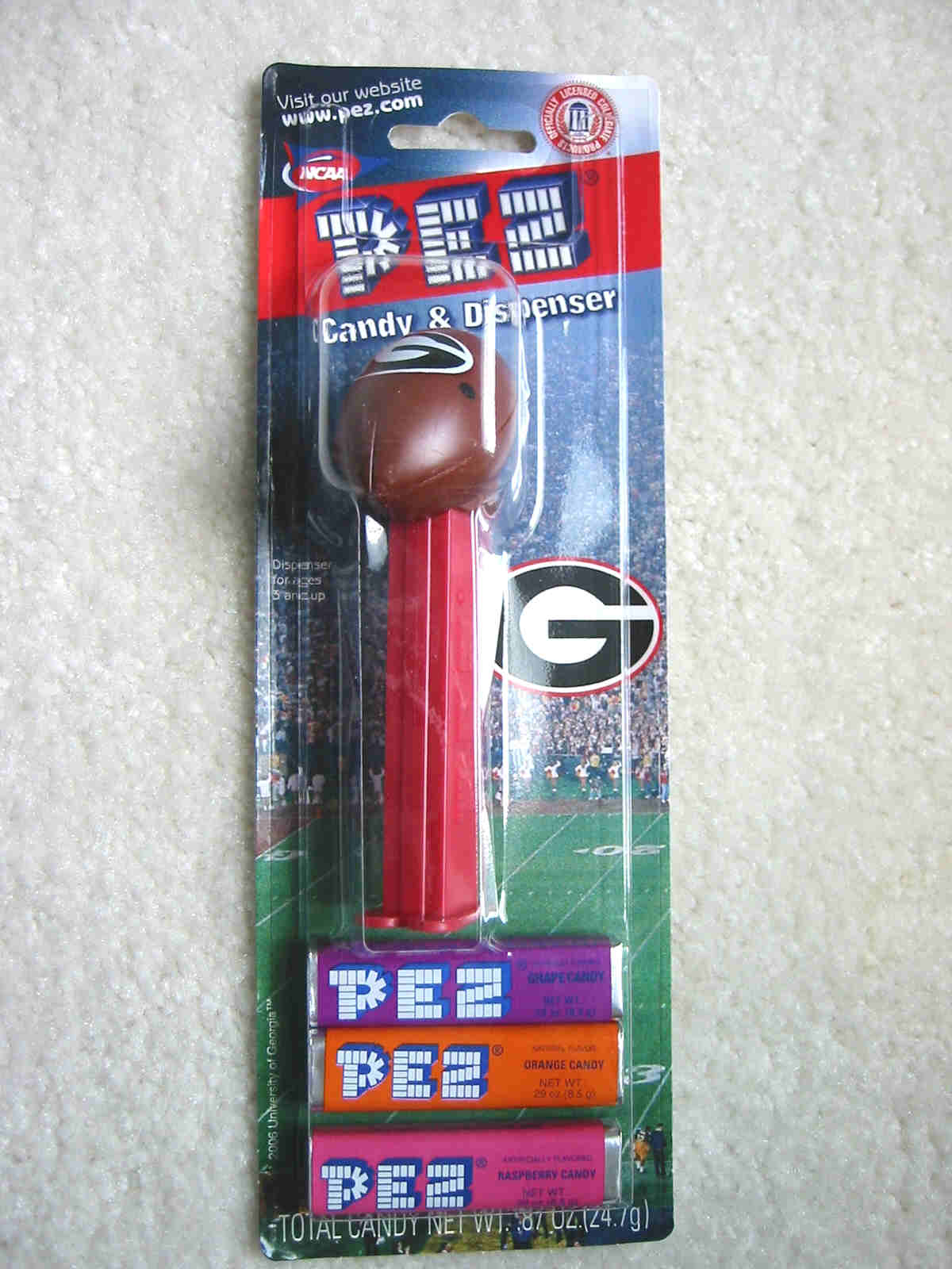 College Football Pez - Georgia (MOC) - Click Image to Close