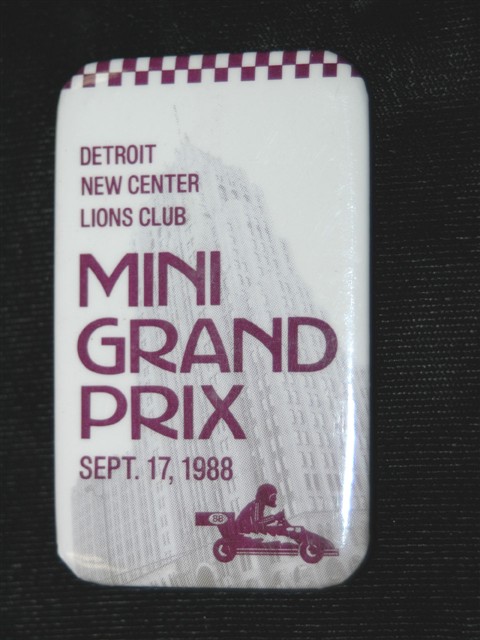 Pinback Button -- 1988 Detroit Lions Club Mini Grand Prix - Click Image to Close