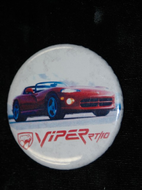 Pinback Button -- Dodge Viper RT/10 - Click Image to Close