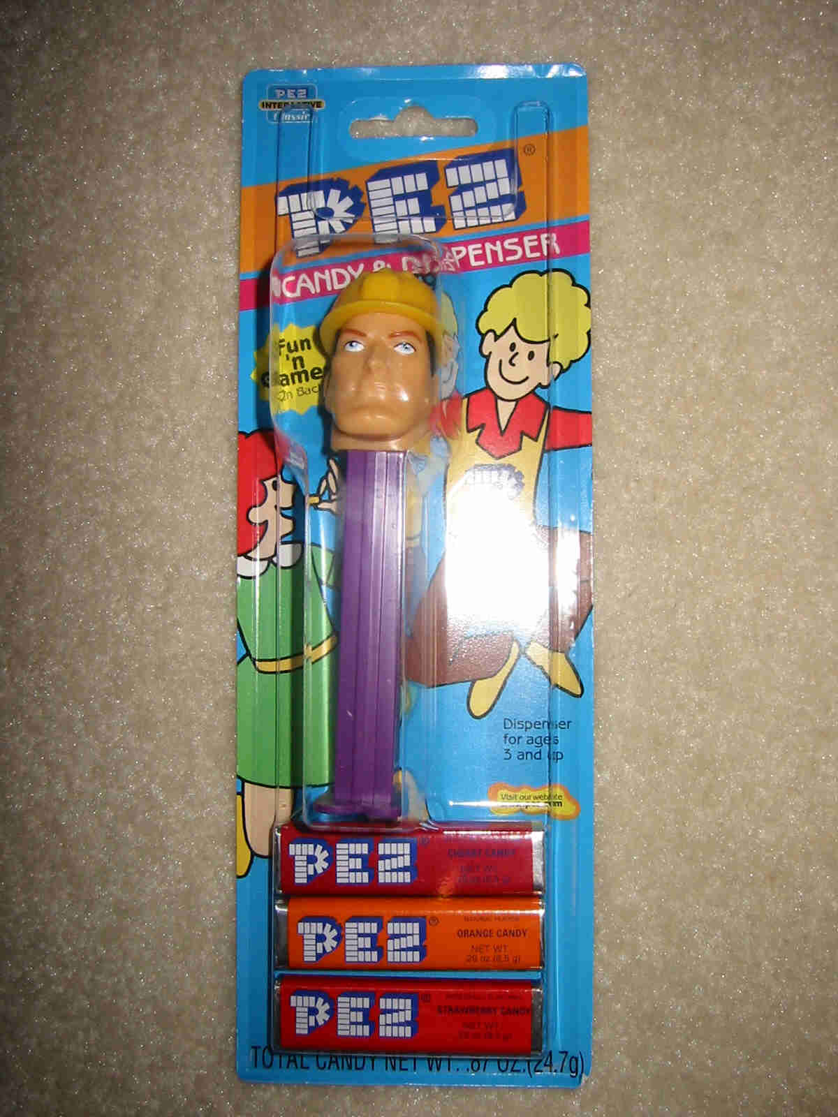 Pez Emergency Hero - Construction Worker Card Variation