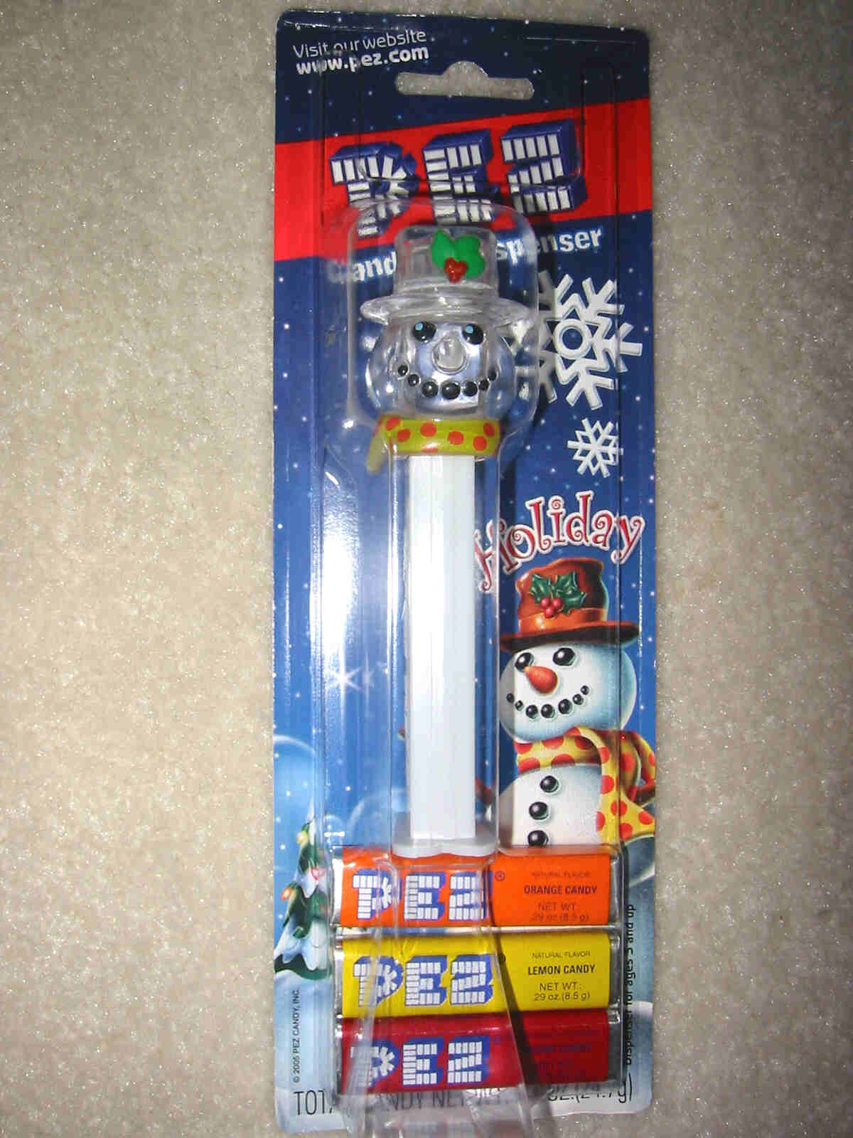 Xmas Crystal Snowman Pez - MOC - Click Image to Close