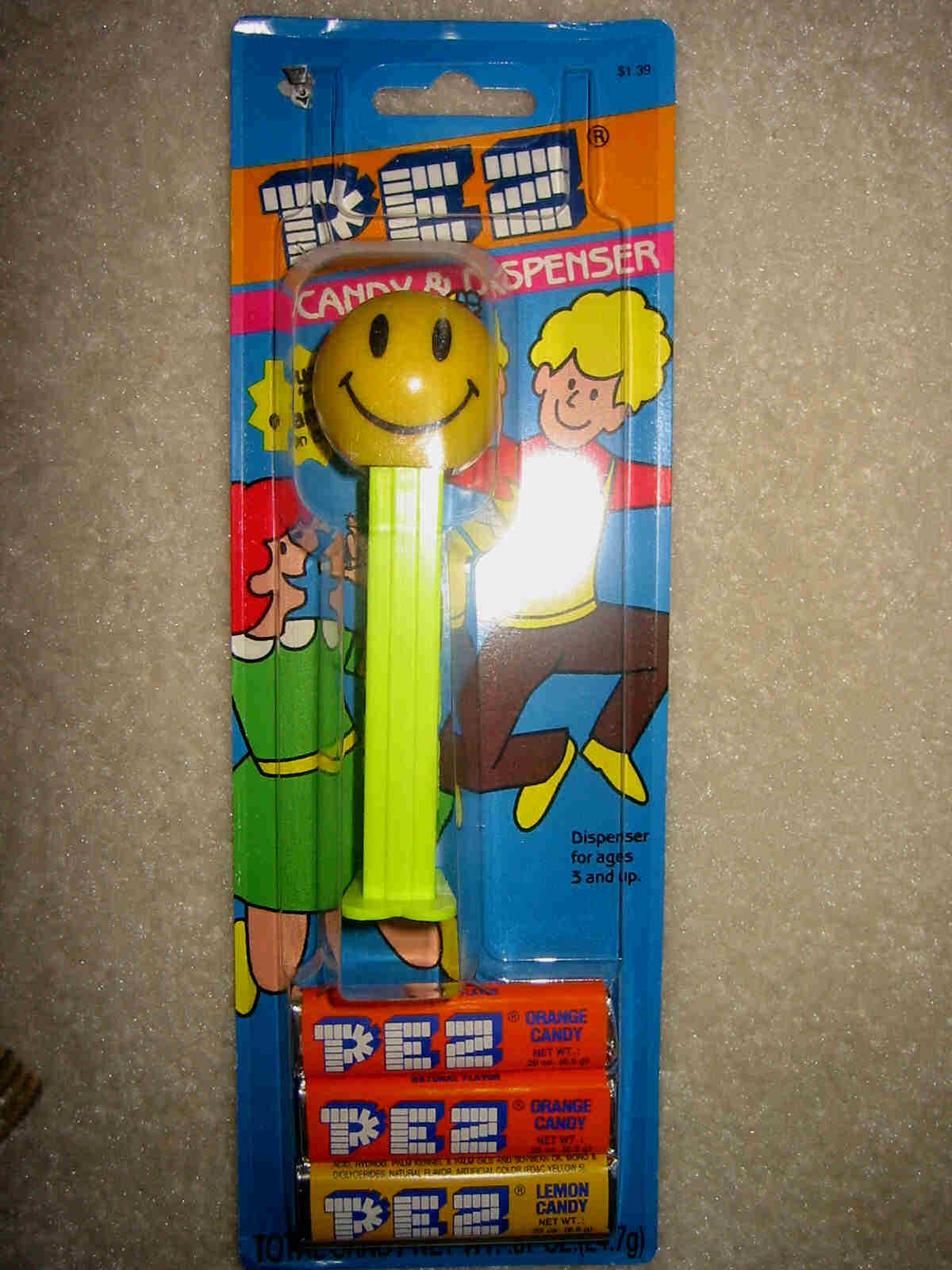 Happy Face Pez - Neon Yellow (MOC)