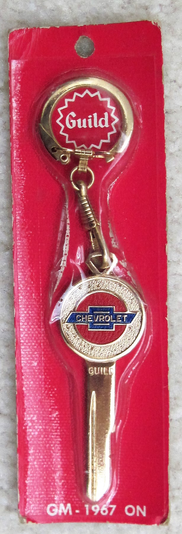 Chevrolet Gold Crest Key - Round Enameled