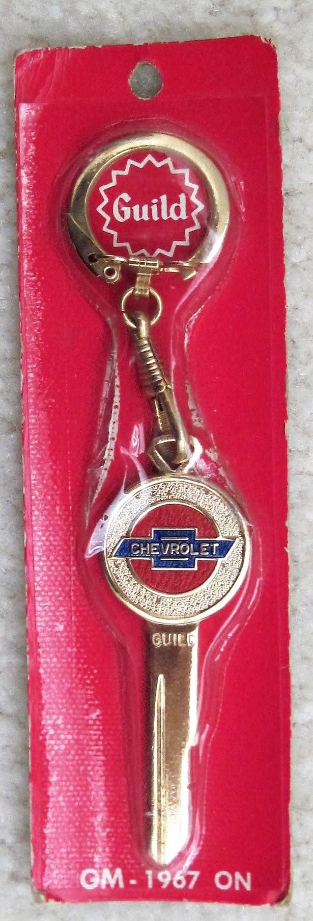 Chevrolet Gold Crest Key - Round Enameled - Click Image to Close