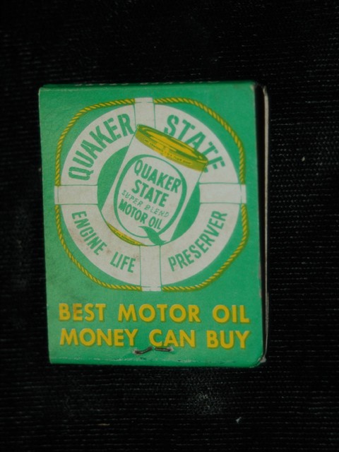 Match Book -- Quaker Motor Oil - Click Image to Close