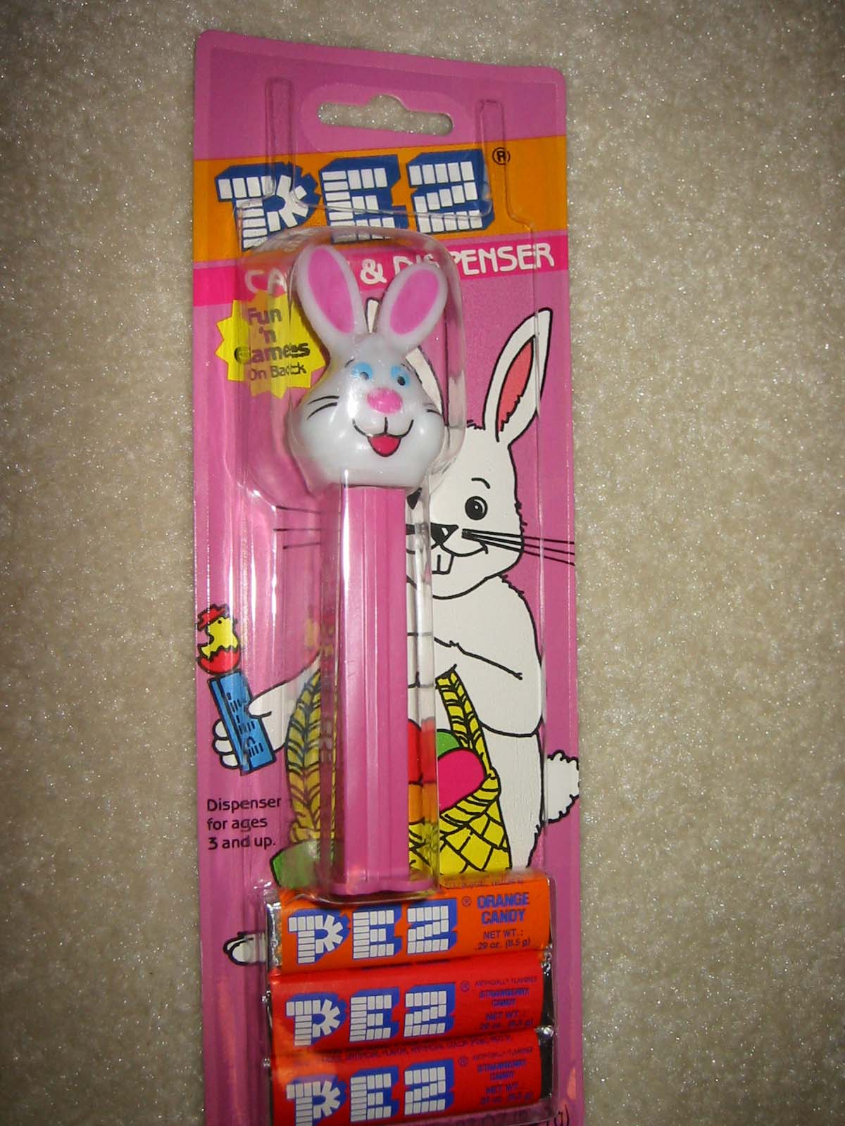 Easter Rabbit Pez - Current Long Ear/Old Style Card - Click Image to Close