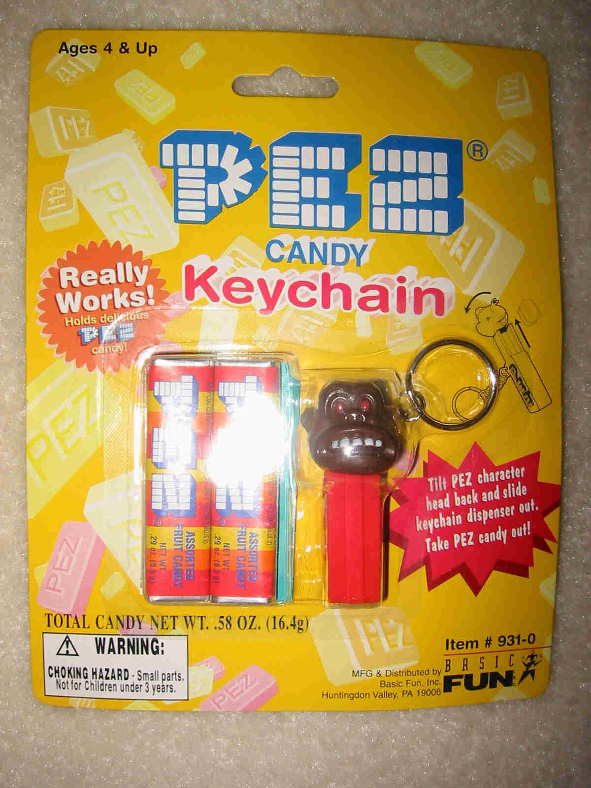 Pez Key Chain - Gorilla