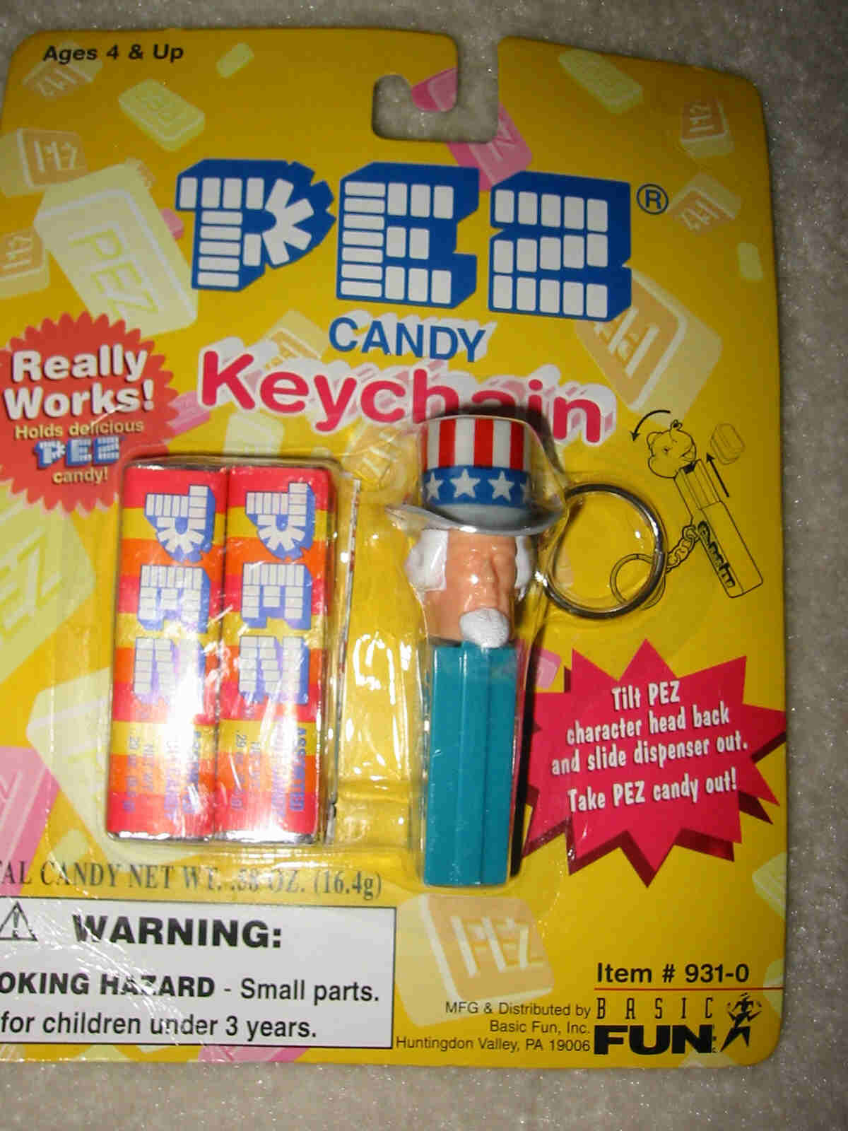 Pez Key Chain - Uncle Sam