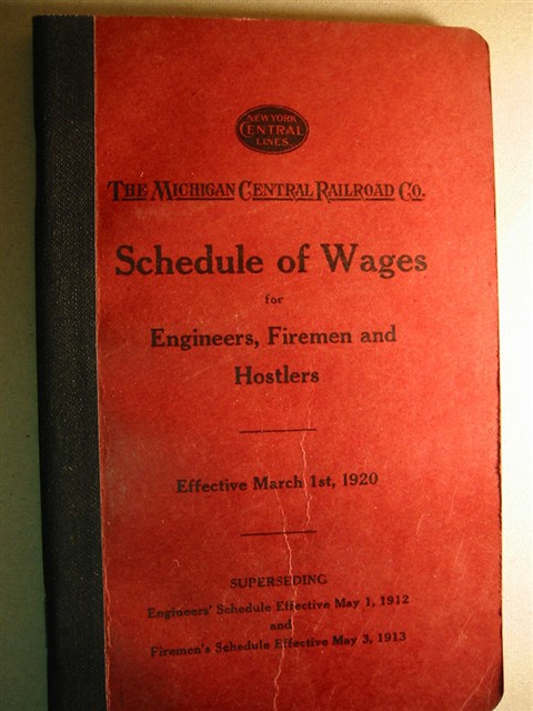 Michigan Central Railroad Company Schedule of Wages Booklet - Click Image to Close