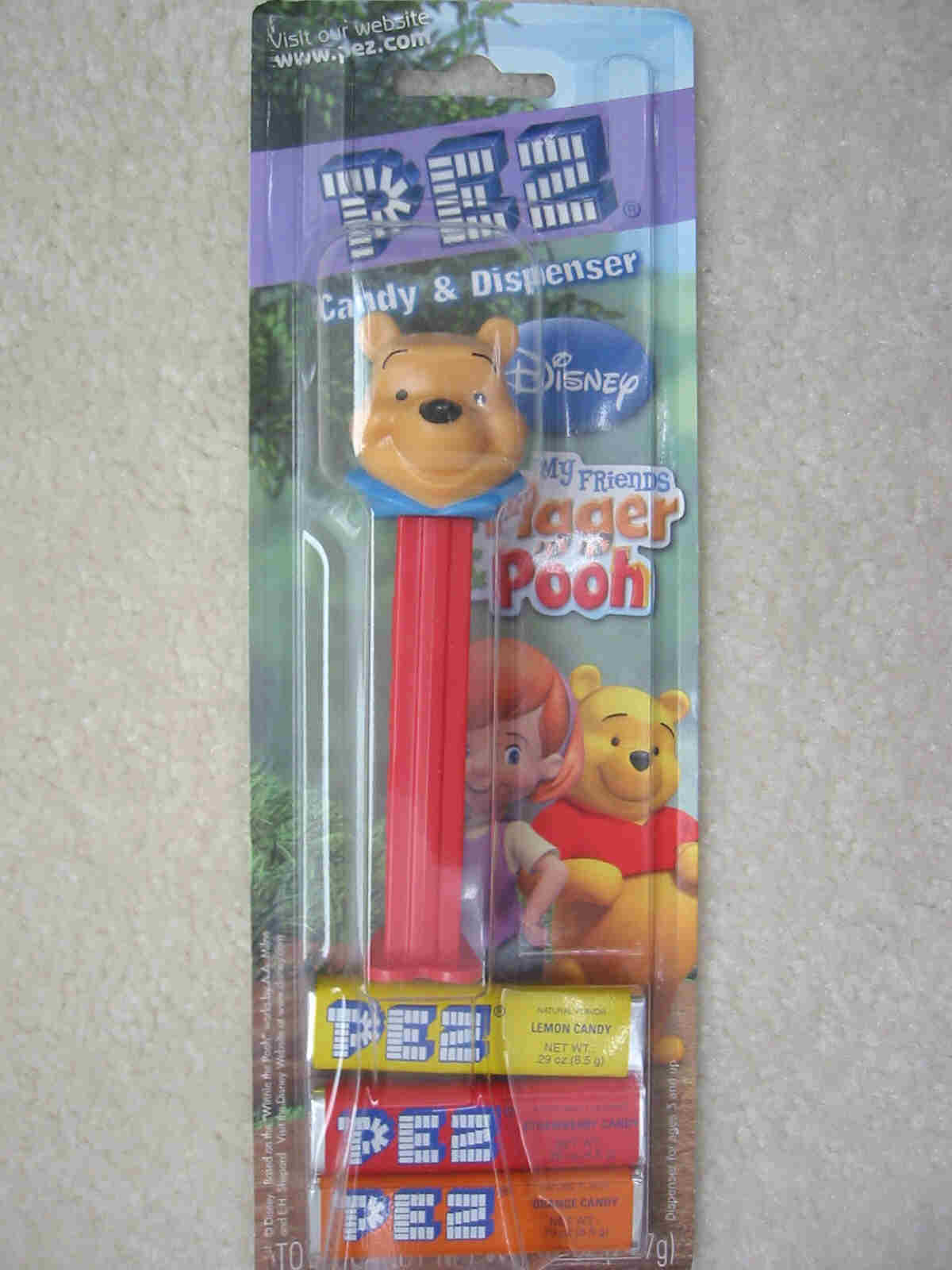 Winnie the Pooh Pez - Blue Collar (MOC) - Click Image to Close