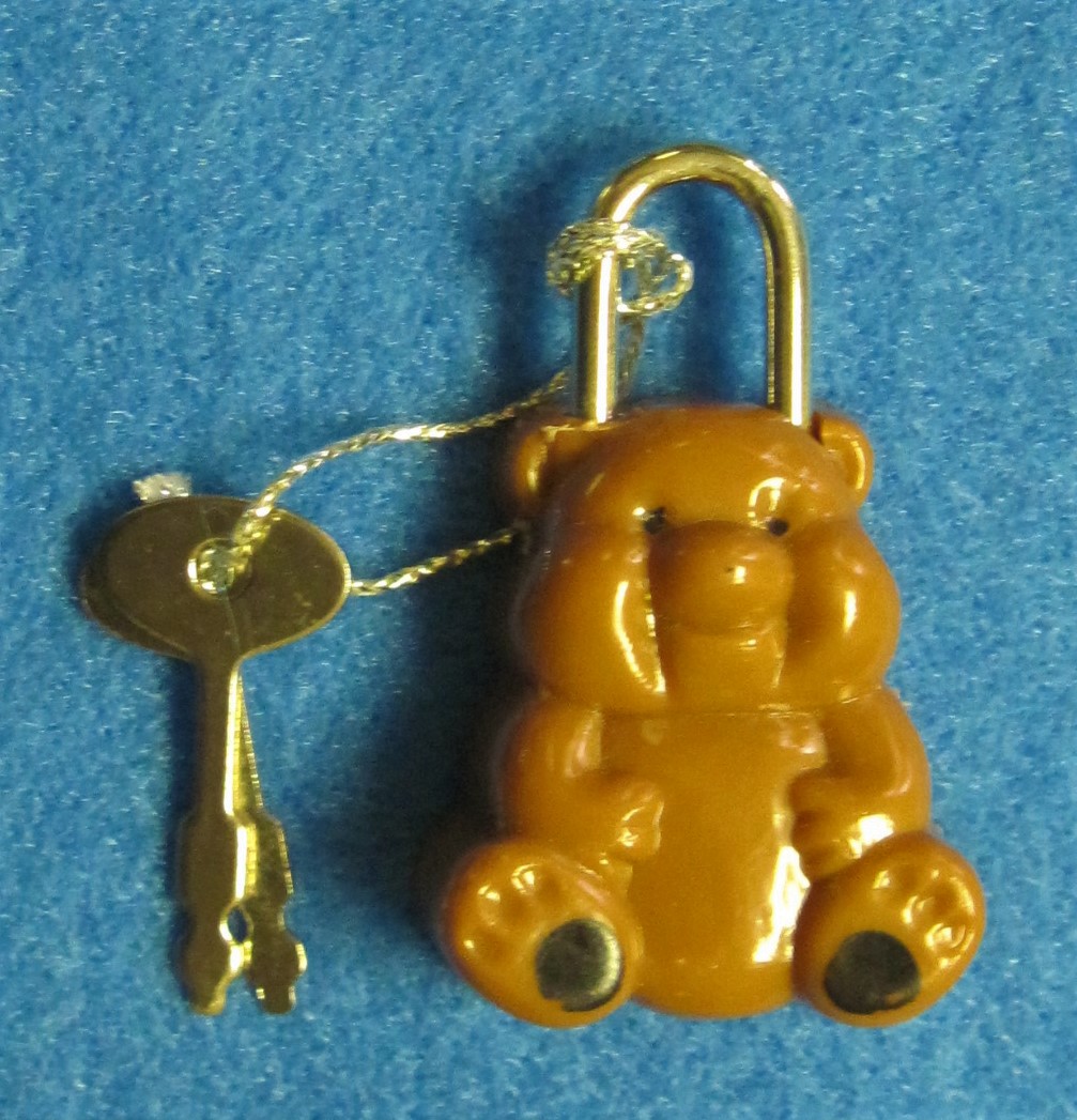 Toy Padlock: Teddy Bear - Click Image to Close